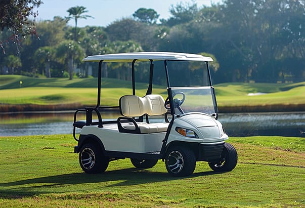 Lightweight lithium battery for golf carts in outdoor setting