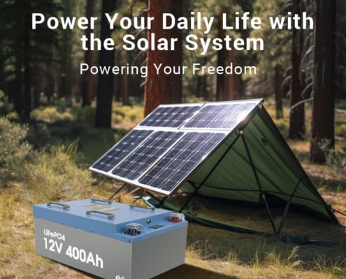 12V 400Ah lithium iron phosphate battery using solar charging