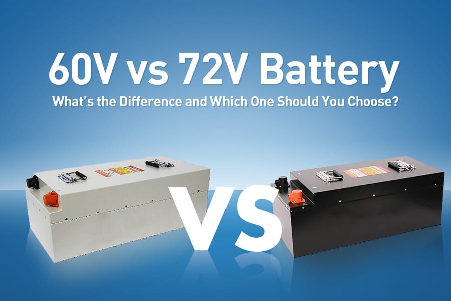 0V vs 72V battery comparison chart showing differences in power, range, and applications