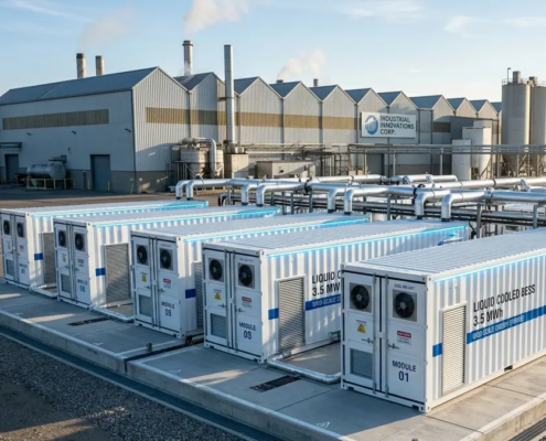 A complete outdoor commercial liquid cooling energy storage system containerized installation for utility-scale energy storage projects