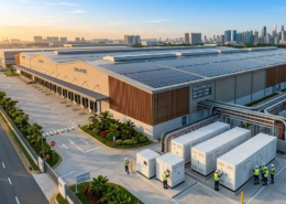 A premium commercial solar plus storage installation on a modern warehouse roof representing a key solar energy storage investment.