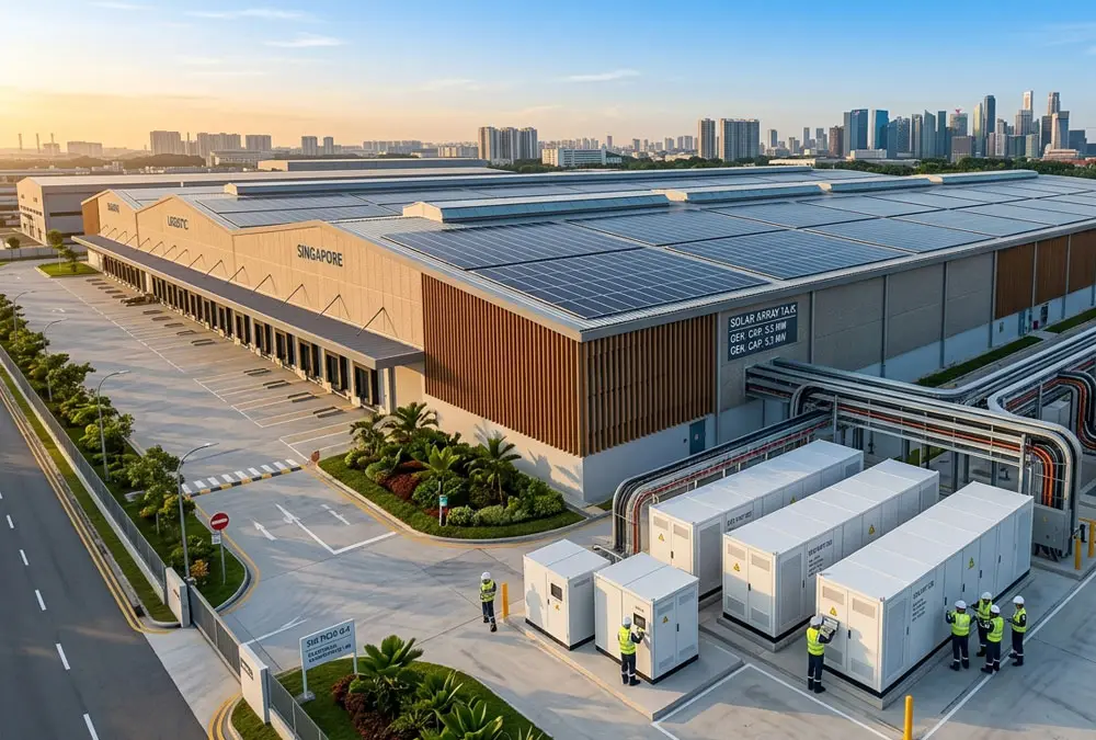 A premium commercial solar plus storage installation on a modern warehouse roof representing a key solar energy storage investment.