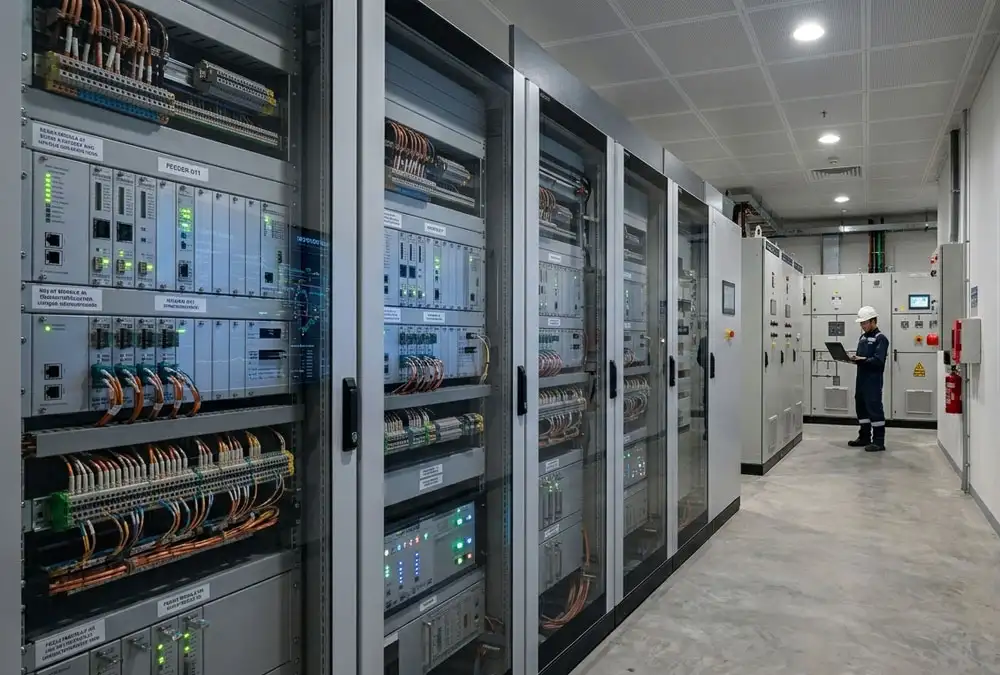 Monitoring a solar plus storage project using a smart energy management system dashboard inside an industrial facility.