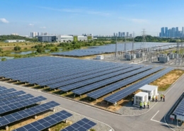 Large utility-scale solar farm development managed by a professional solar EPC contractor under a fixed price contract.