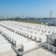 A massive front-of-the-meter utility scale battery storage installation delivering grid scale energy storage solutions.