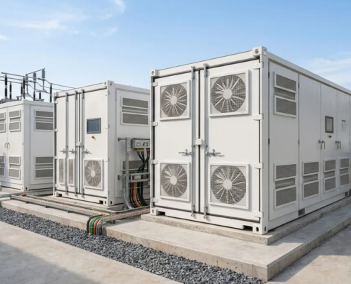 Commercial and industrial containerized battery energy storage system comparison layout