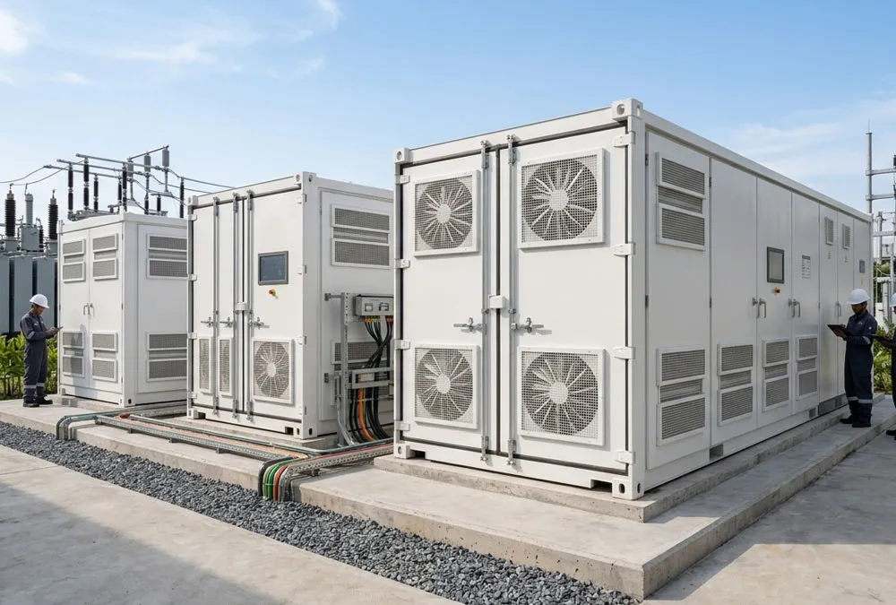 Commercial and industrial containerized battery energy storage system comparison layout