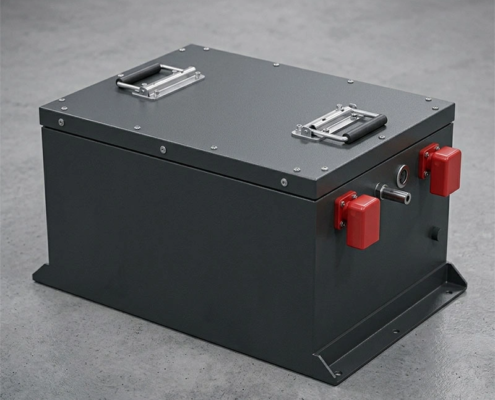High-performance 48V LiFePO4 battery pack with integrated BMS for commercial and industrial vehicles.