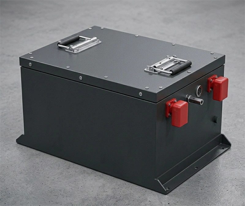 High-performance 48V LiFePO4 battery pack with integrated BMS for commercial and industrial vehicles.