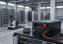 Comprehensive showcase of lithium ion batteries uses in industrial warehouse automation and energy storage systems