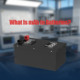 High capacity mah battery pack technical specification label on industrial lithium battery system.