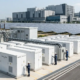 A professional banner showcasing a utility-scale battery energy storage system BESS facility with a clean layout for community safety discussion.