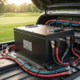 A high performance 48v lithium ion battery pack installed in a golf cart