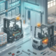 Freezer forklift lithium battery using BMS-controlled heating and opportunity charging