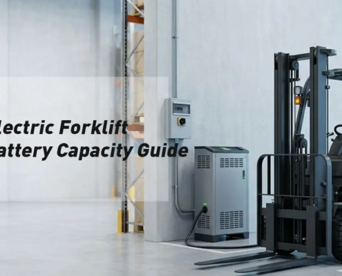 Electric forklift and traction battery illustrating forklift battery capacity selection